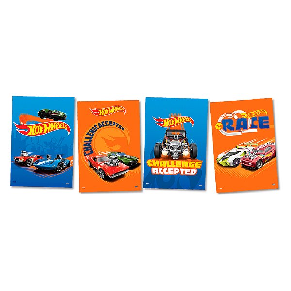 Quadros Decorativos Hot Wheels 4un - Festcolor