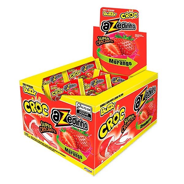 Chiclete Buzzy Crocs Morango Azedinho 40un - Riclan
