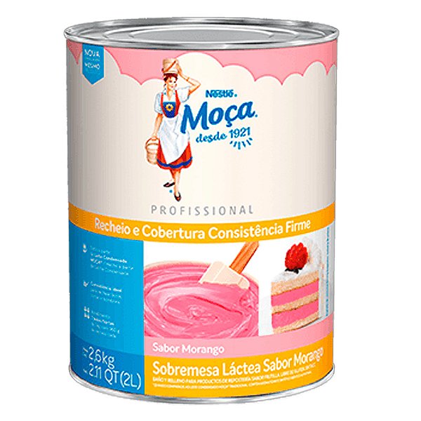 Recheio e Cobertura Moça Sabor Morango 2,6Kg - Nestle