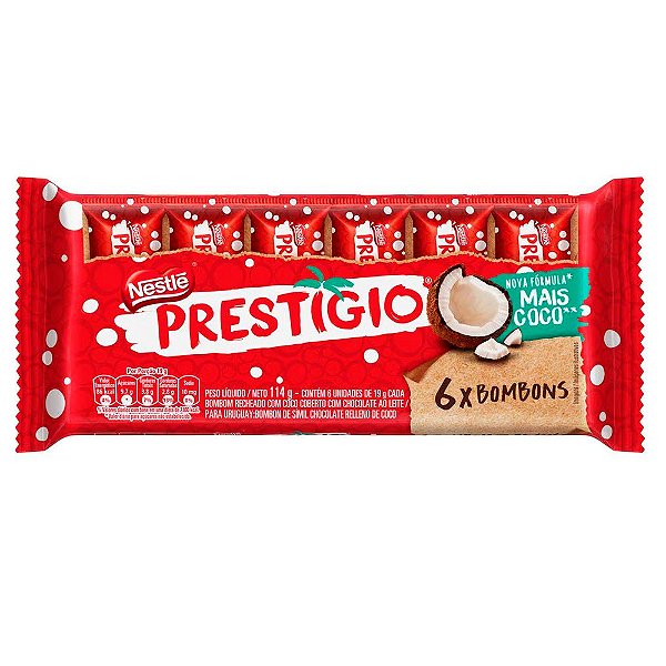 Chocolate Prestígio 114gr 6 Bombons Nestlé