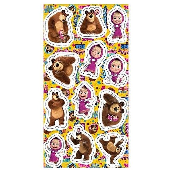 Adesivo Decorativo Masha e o Urso 30Un - Regina