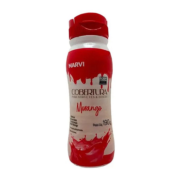 Cobertura para Sorvete Morango 190g - Marvi