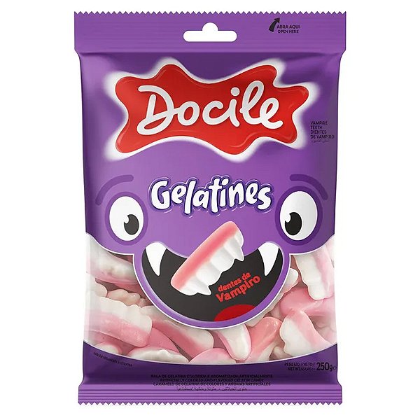 Bala Gelatina Dente de Vampiro 250g - Docile