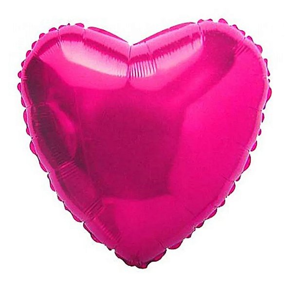 Balao Met 18P Coracao Pink Br Festa