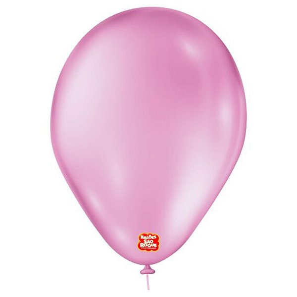 Balão 5 Liso Redondo Rosa Chiclete 50un - São Roque