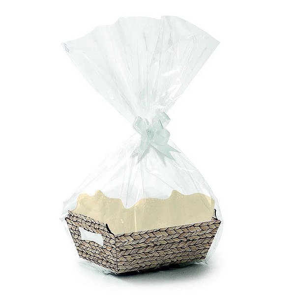 Kit Cesta Palha Trançada 27x18cm  MG - Cromus