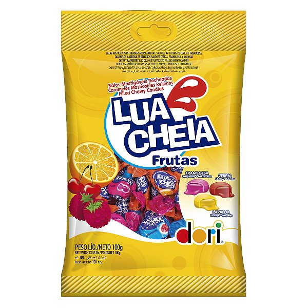 BALA LUA CHEIA FRUTAS 100GR DORI