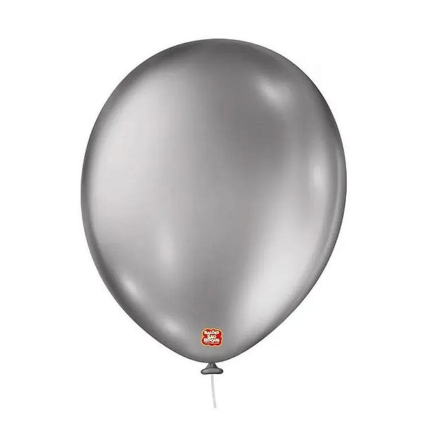 Balão 16 Metálico Prateado 10un - São Roque