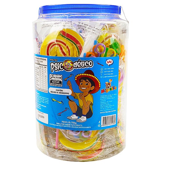 Pirulito Psicodélido Miguelito 750g 25 Unidades