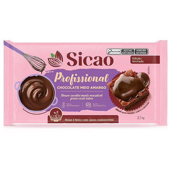 Chocolate Sicao Profissional Meio Amargo 2,1kg