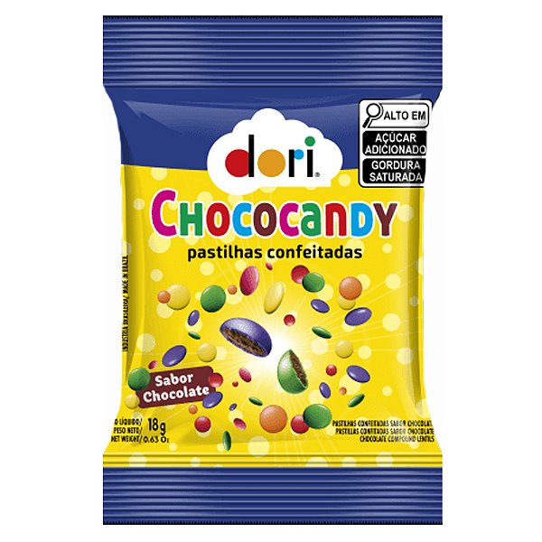 Chococandy Pastilha Confeitada Colorida 18g 24un - Dori