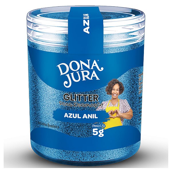Glitter para Decoração Azul Anil 5G - Dona Jura