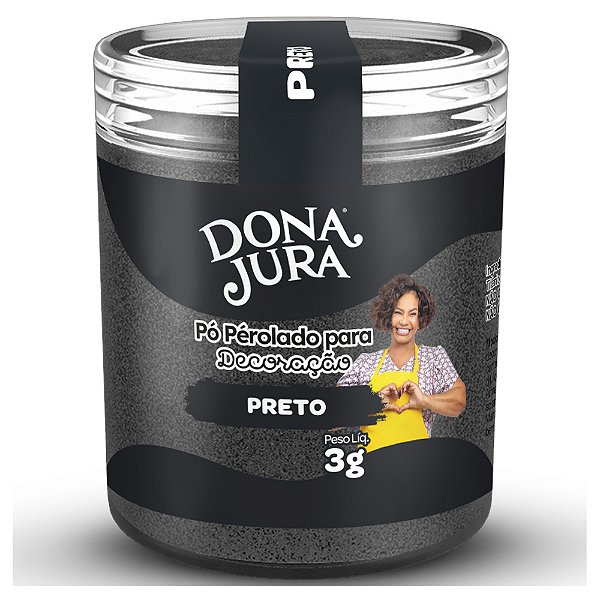 Pó para Decoração Preto 3g - Dona Jura