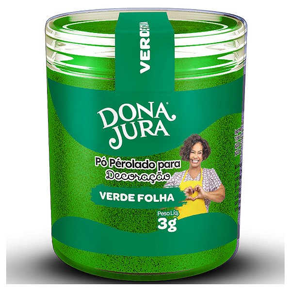 Pó para Decoração Verde Folha 3g - Dona Jura