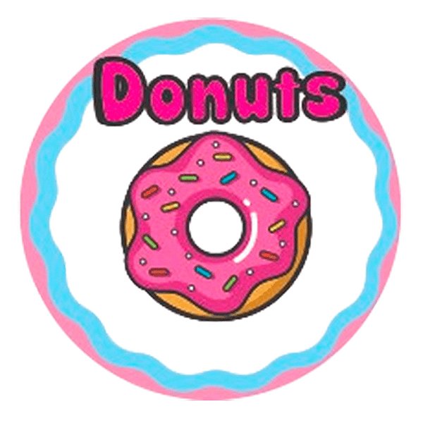 Etiqueta Adesiva Donuts 60un - Hiper Embalagens