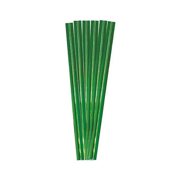 Fecho Pratico Verde Metalizado 100un - Silver Plastic