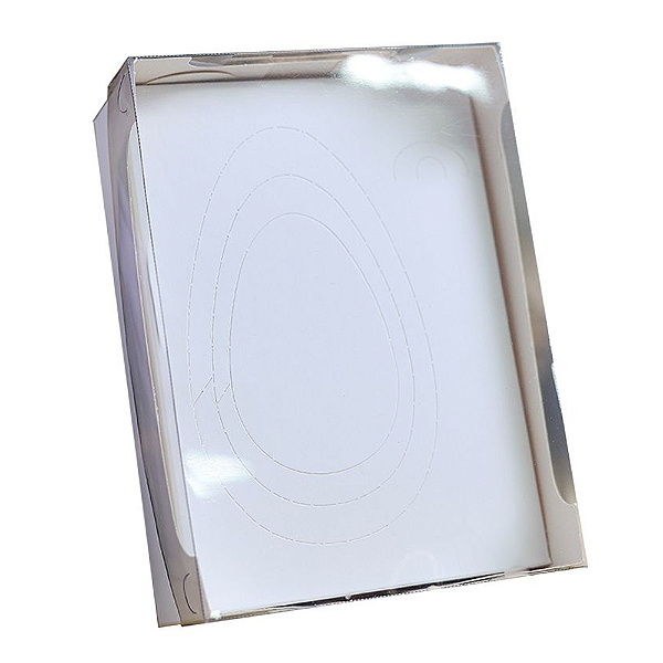 Caixa de Ovo de Páscoa Encanto Branca Desmontada 3x1 150/250/350g 10un - Ideia Embalagens