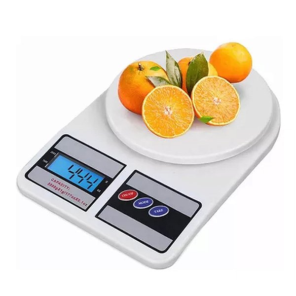 Balança Digital de Cozinha Branca 10Kg - Silver