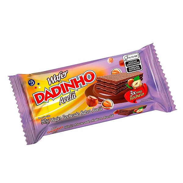 Biscoito Wafer Avelã 90g - Dadinho (Próximo da Validade)