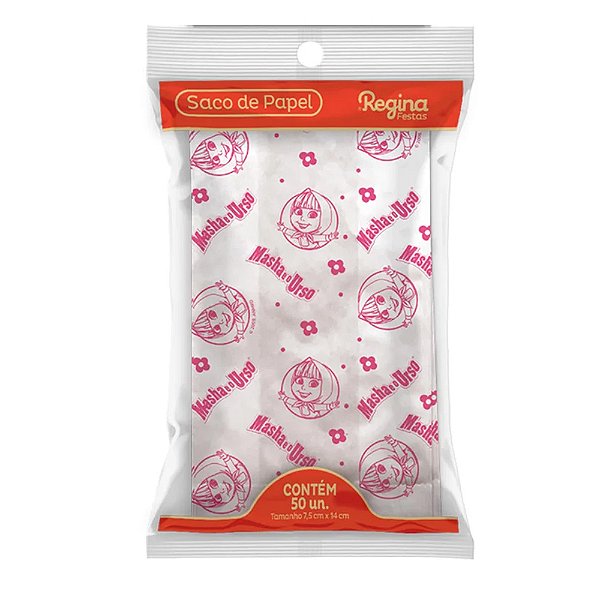 Saco de Papel Masha e o Urso 50un - Regina