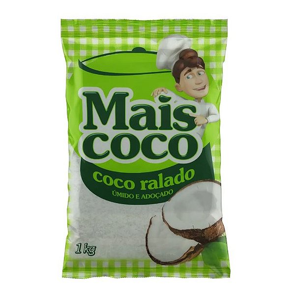 Coco Ralado Úmido e Adoçado 1kg - Mais Coco
