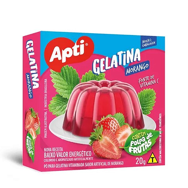 Pó para Gelatina de Morango 20g - Apti