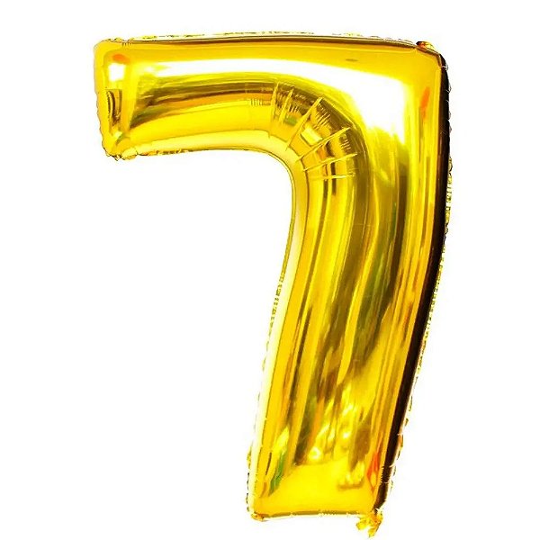 Balão Metalizado Pequeno Dourado Número 7 - Regina
