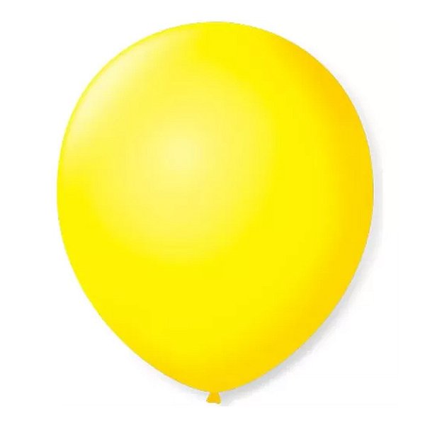 Balão 7 Liso Redondo Amarelo Citrino 50un - São Roque