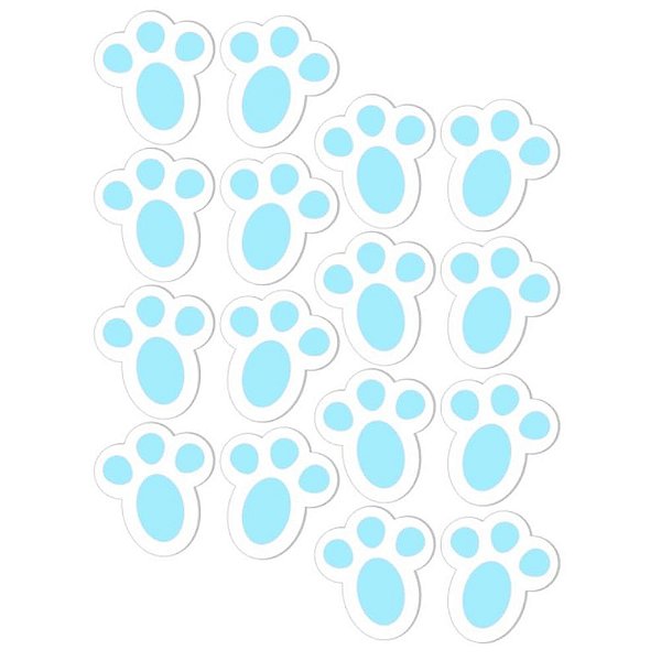 Eva Micro Pegadas Coelho Azul 12 Unidades - Grintoy