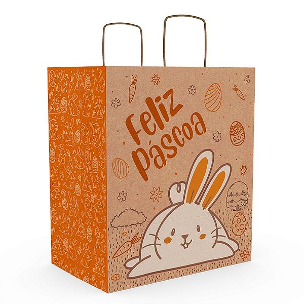 Sacola Eco Laranja Páscoa M - Ideia