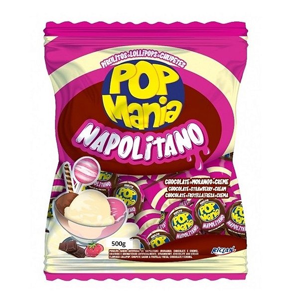 Pirulito Pop Mania Napolitano 500G - Riclan