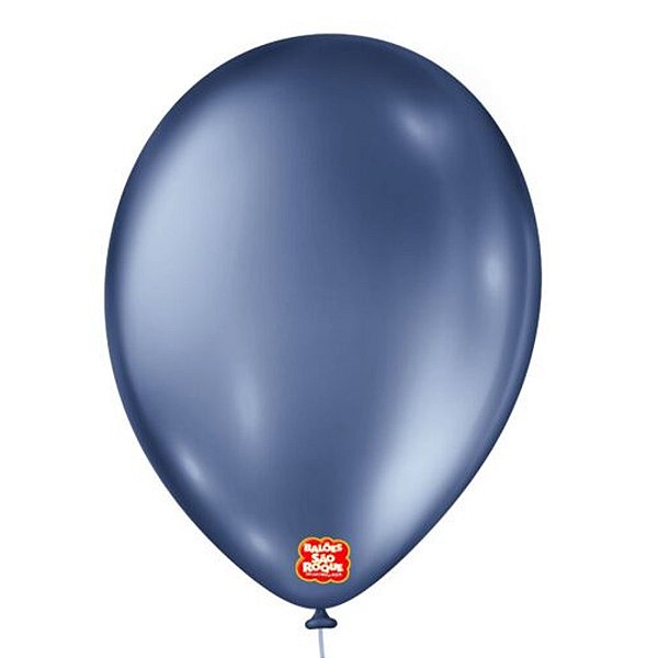 Balão Metallic Azul Safira Número 9 25Un - São Roque