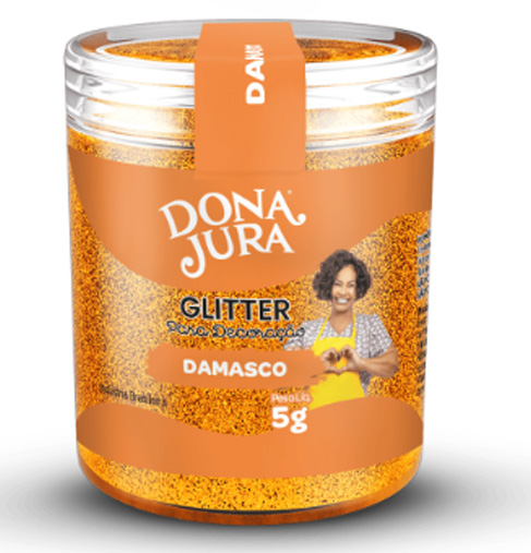 Glitter para Decoração Amarelo Damasco 5G - Dona Jura