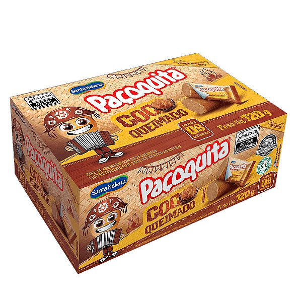 Paçoquita Coco Queimado 120G 12Un - Santa Helena