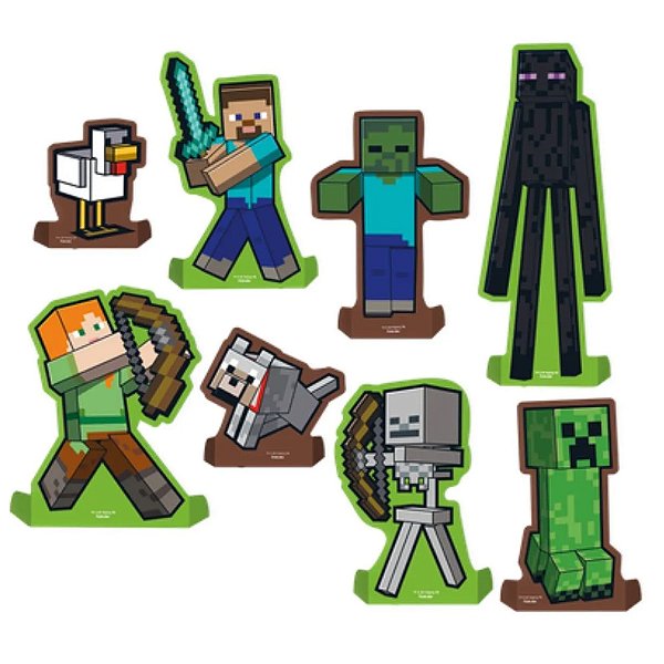 Decoração de Mesa Minecraft 8Un - Festcolor