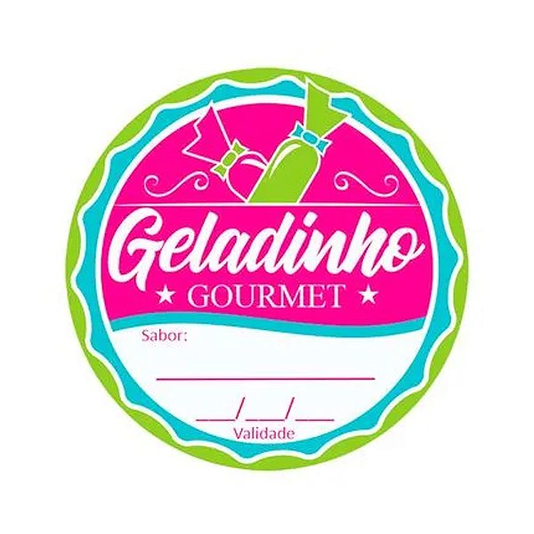 Etiqueta Adesiva Geladinho Gourmet  60un - Hiper