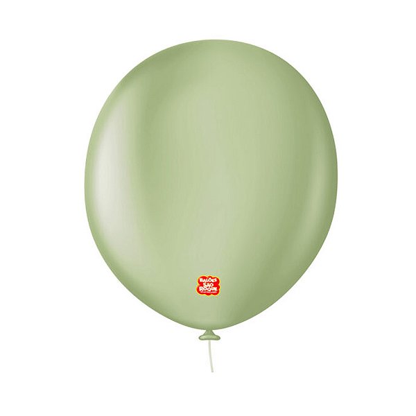 Balão 16 Liso Redondo Verde Eucalipto  10un - São Roque