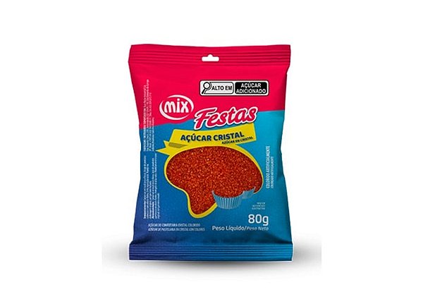 Açúcar Cristal Vermelho 80g - Mix