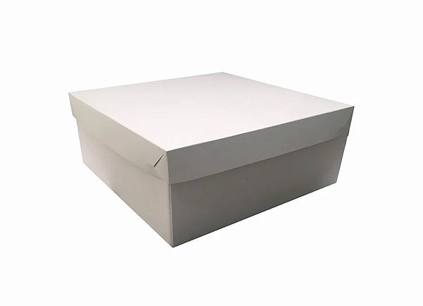 Caixa Bolo P3 Branco/Pardo 32,5x32,5x13cm  5un - Tom e Cor
