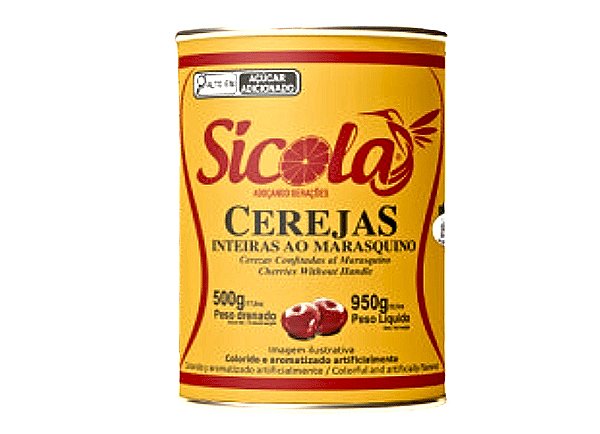 Cereja Inteira Marrasquino Sem Talo 500g - Sícola