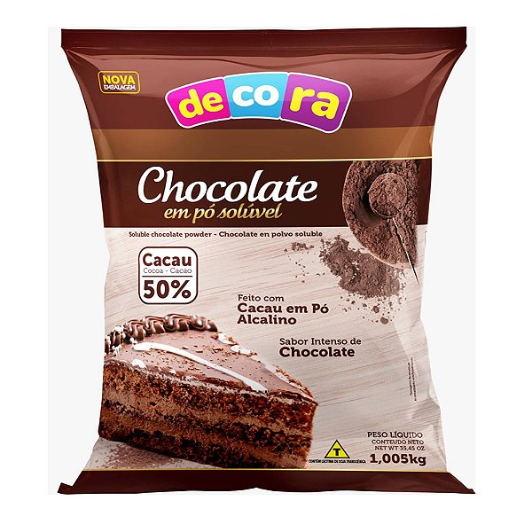 Chocolate em Pó Decora 50% Cacau 1,005kg - Dona Jura