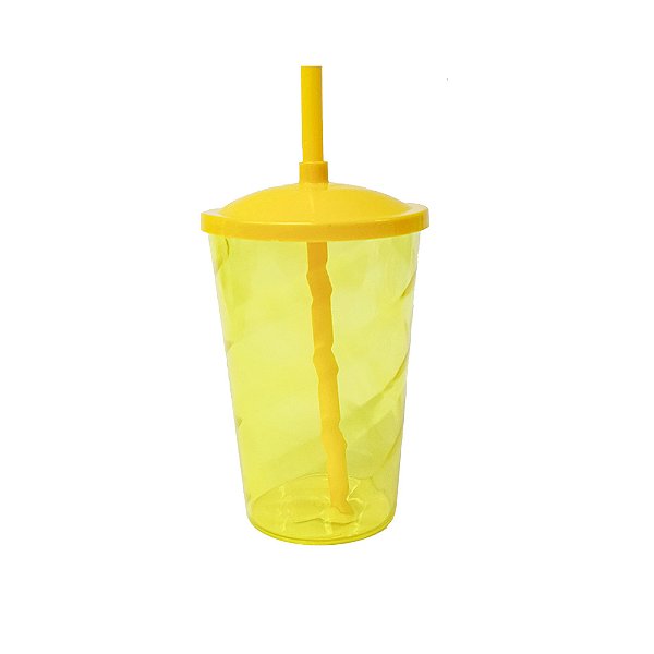 Copo Fest Com Tampa Amarelo 400ml - Lsc Toys