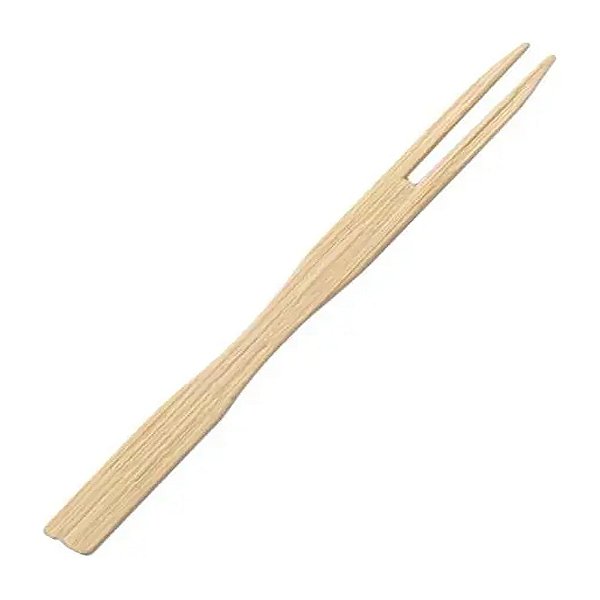 Palito Bambu Mini Garfo Para Petiscos 9cm 50un - Silver