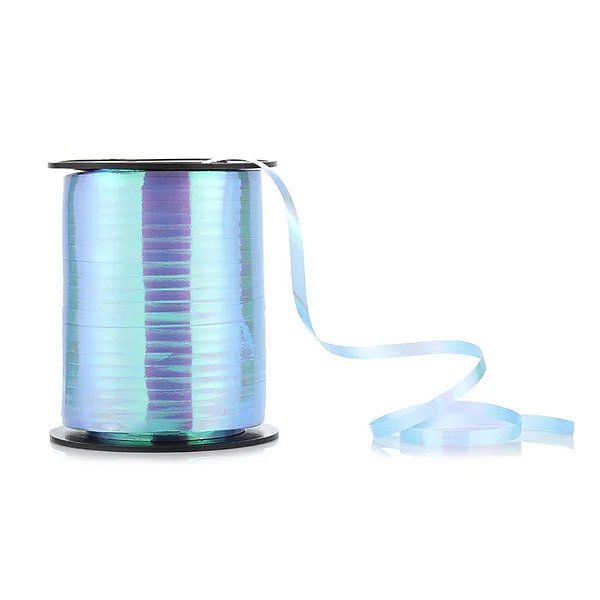 Fitilho Nacarado Furta Cor Azul 5mm 200m - Silver