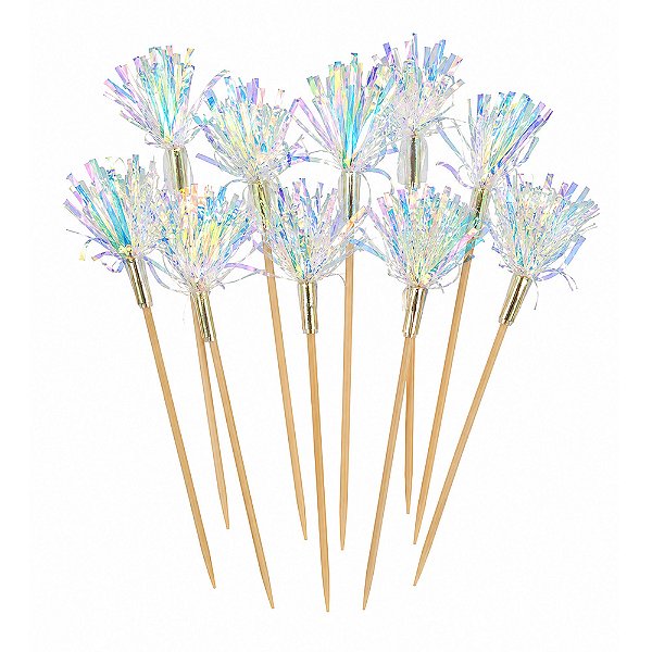 Palito Decorado Furta Cor 10cm 12un - Silver