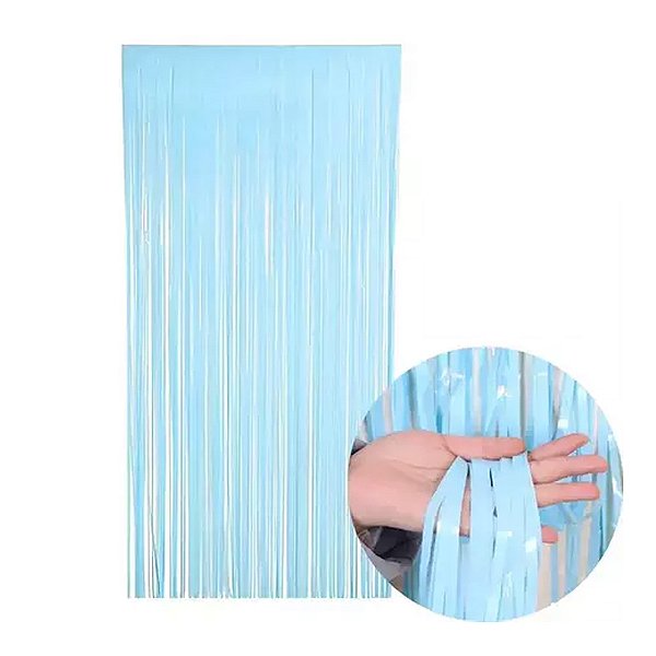 Cortina Metalizada Azul Candy 100x200cm - Silver