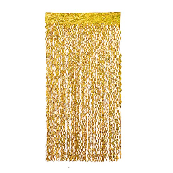 Cortina Holográfica Dourada 100x200cm - Silver Plastic