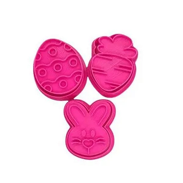 Kit Cortador com Carimbo Páscoa 1 3D - RR Oliveira