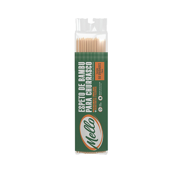 Espeto Bambu 25cm 50un - Mello