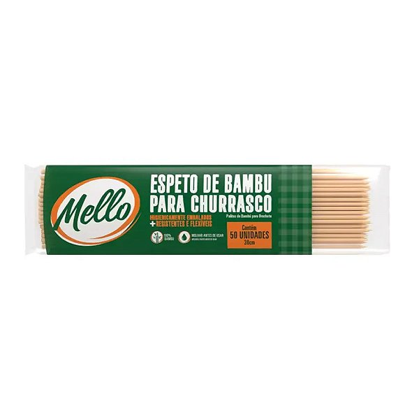 Espeto Bambu 3cm 50un - Mello